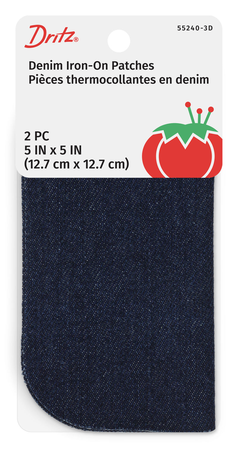 Chargez l'image dans la visionneuse de la galerie, 55240-3D|Dritz Denim Iron-On Patches, 5" x 5", 2 pc, Dark Blue