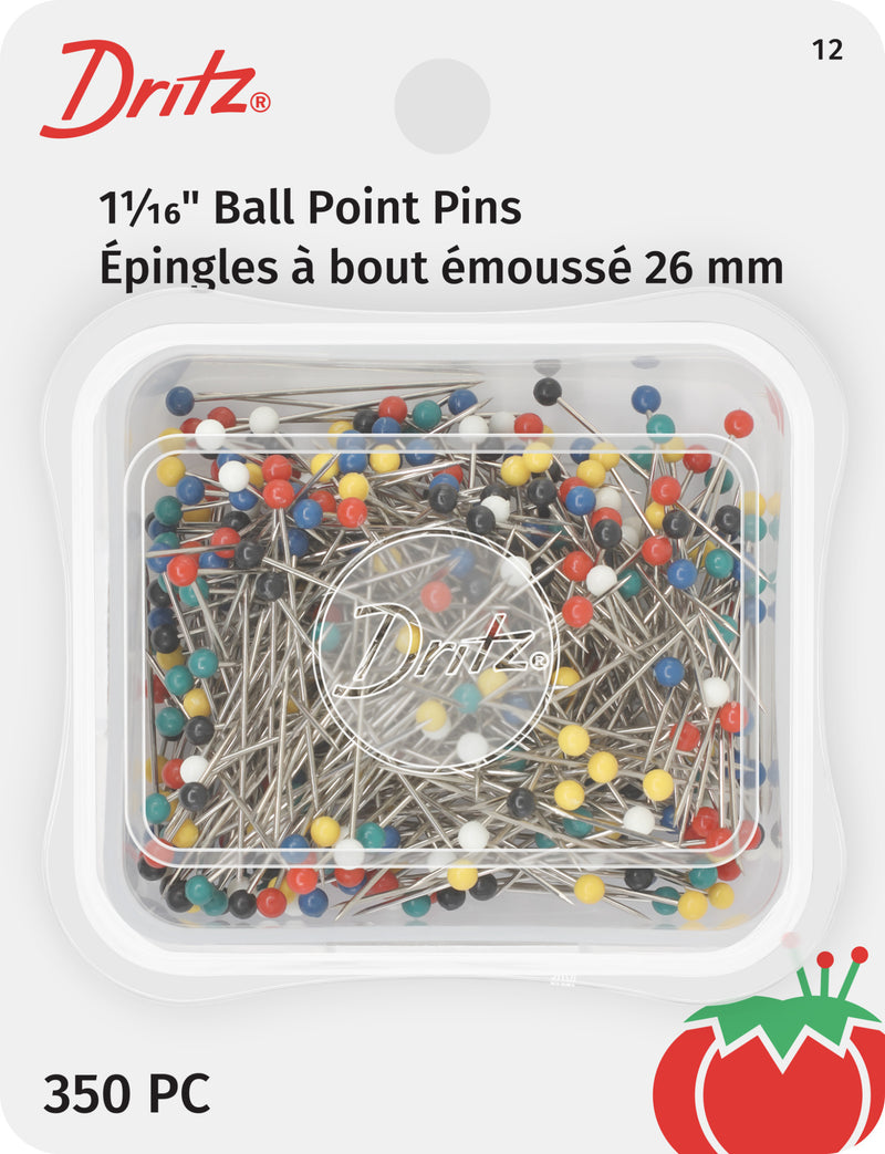 Chargez l'image dans la visionneuse de la galerie, 12|Dritz 1-1/16" Ball Point Pins, Assorted, 350 pc