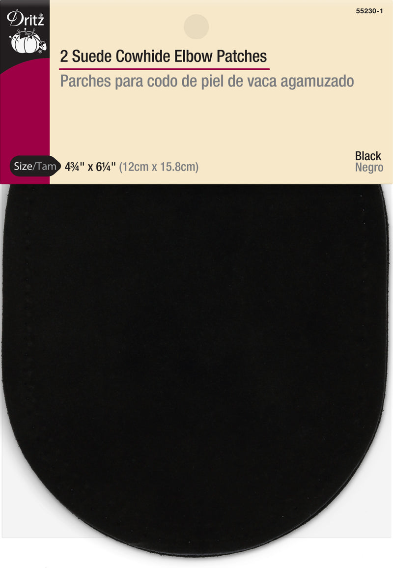 Chargez l'image dans la visionneuse de la galerie, 55230-1|Dritz Suede Cowhide Elbow Patches, 2 pc, Black