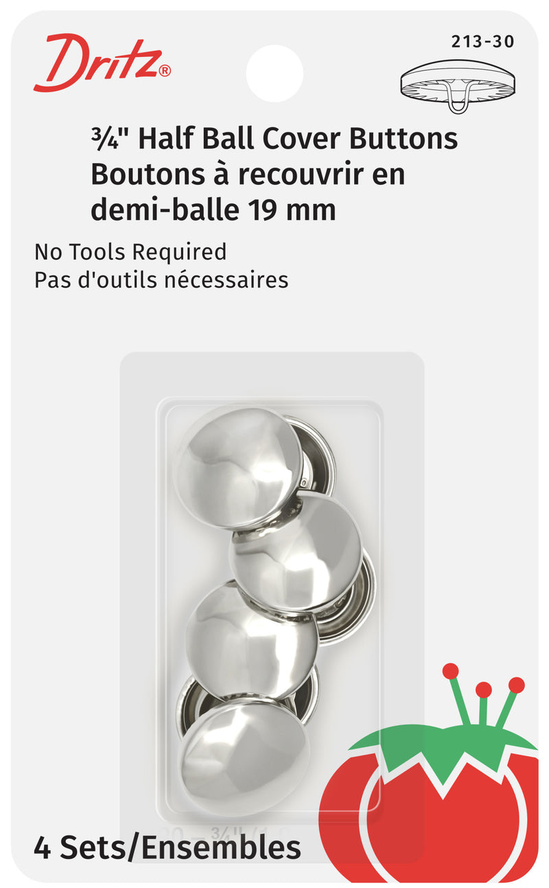 Chargez l'image dans la visionneuse de la galerie, 213-30|Dritz 3/4" Half Ball Cover Buttons, 4 pc, Nickel