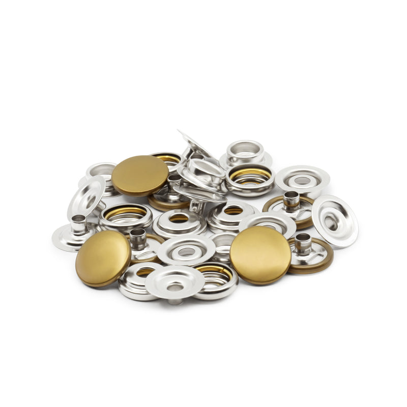 Chargez l'image dans la visionneuse de la galerie, 5-38|Dritz 5/8" Heavy Duty Snaps, 7 Sets, Antique brass