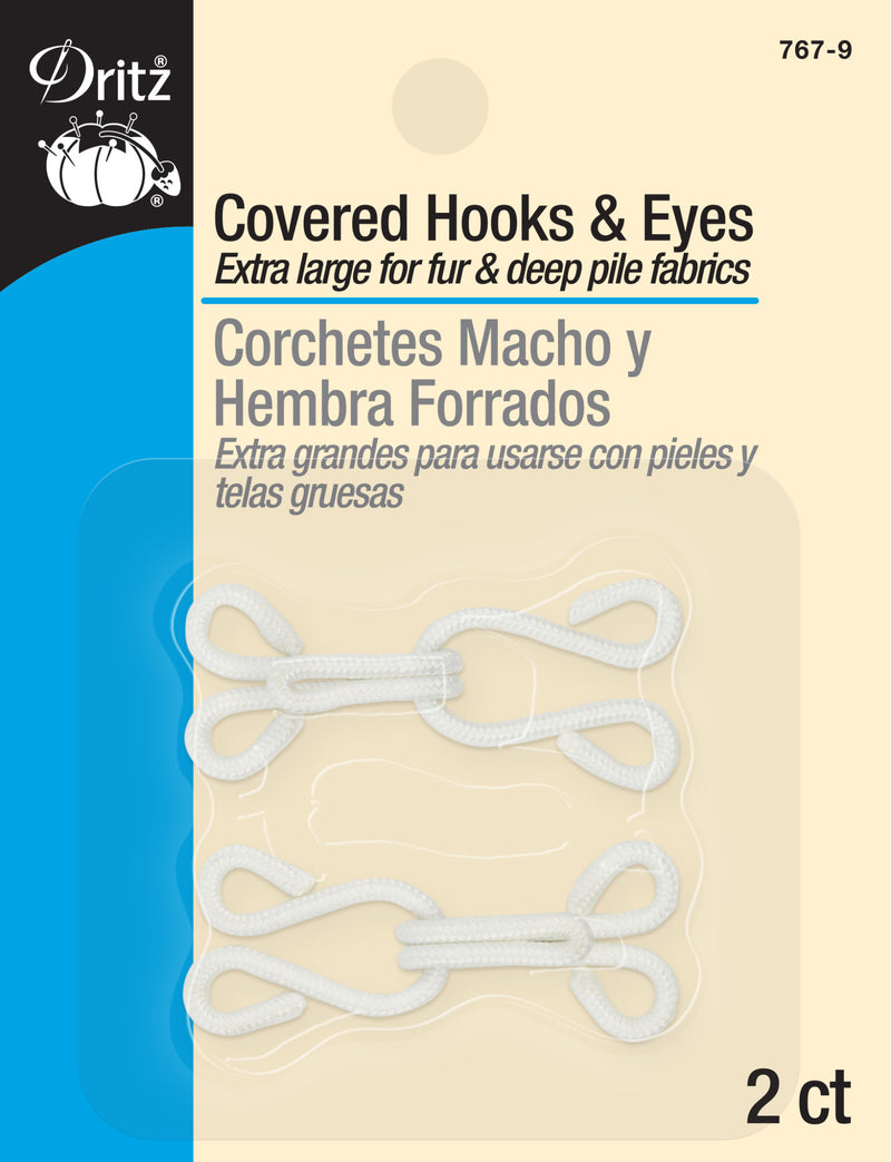 Chargez l'image dans la visionneuse de la galerie, 767-9|Dritz Covered Hooks & Eyes, 2 pc, White