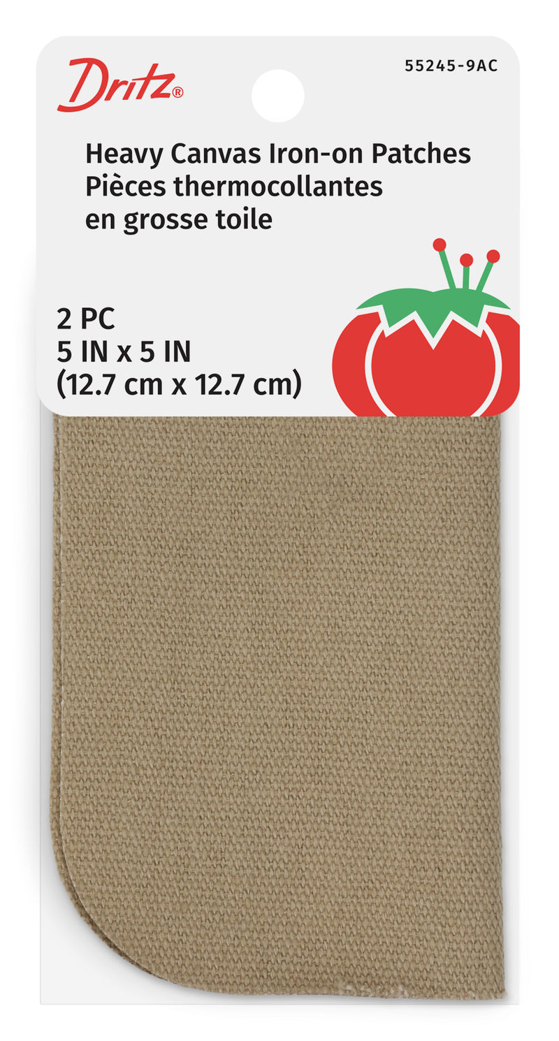 Chargez l'image dans la visionneuse de la galerie, 55245-9AC|Dritz Heavy Canvas Iron-On Patches, 5" x 5", 2 pc, Stone