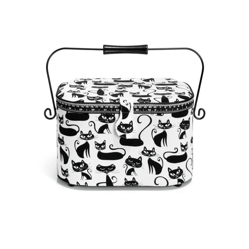 Chargez l'image dans la visionneuse de la galerie, 612029|Prym Oval Sewing Basket, Large, Black Cats