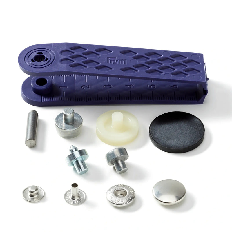 Chargez l'image dans la visionneuse de la galerie, 390301|Prym ANORAK 15 mm silver with tools 10pc