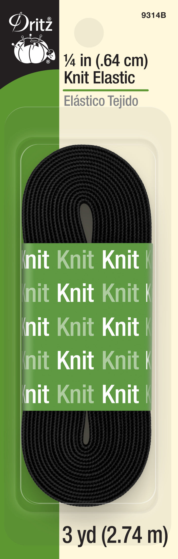 Chargez l'image dans la visionneuse de la galerie, 9314B|Dritz 1/4" Knit Elastic, Black, 3 yd