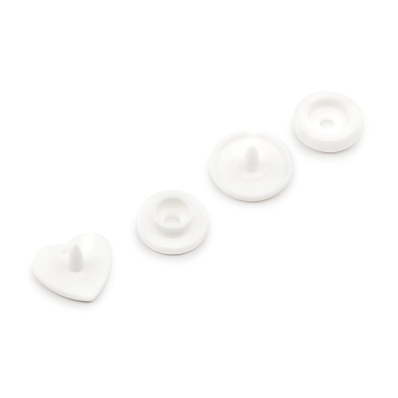 Chargez l'image dans la visionneuse de la galerie, 984-H-9|Dritz Plastic Color Heart Snaps, 12 Sets, White