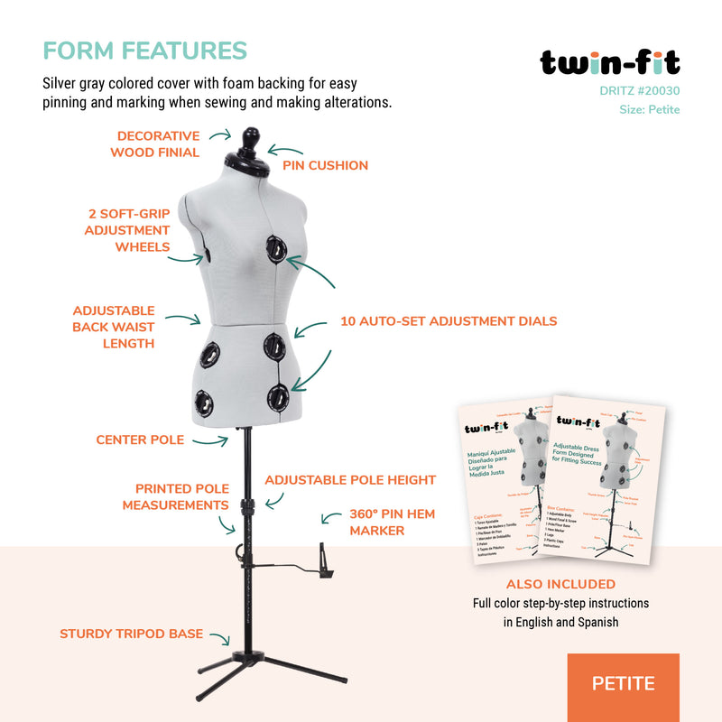 Chargez l'image dans la visionneuse de la galerie, 20030|Dritz Twin-Fit Adjustable Dress Form, Petite