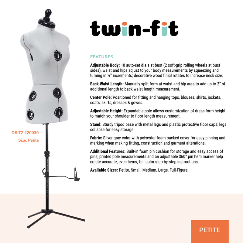 Chargez l'image dans la visionneuse de la galerie, 20030|Dritz Twin-Fit Adjustable Dress Form, Petite