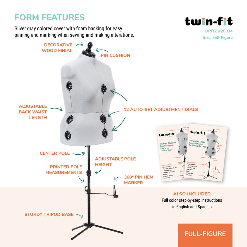 Chargez l'image dans la visionneuse de la galerie, 20034|Dritz Twin-Fit Adjustable Dress Form, Full-Figure