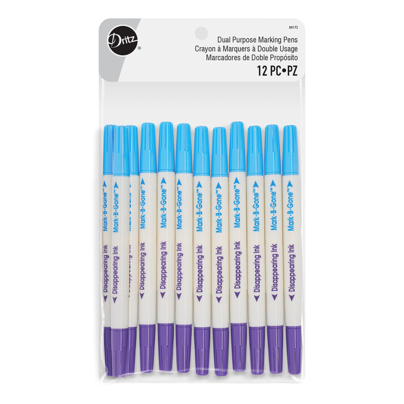 Chargez l'image dans la visionneuse de la galerie, BK172|Dritz Dual Purpose Marking Pens, Mark-B-Gone & Disappearing Ink, 12 pc