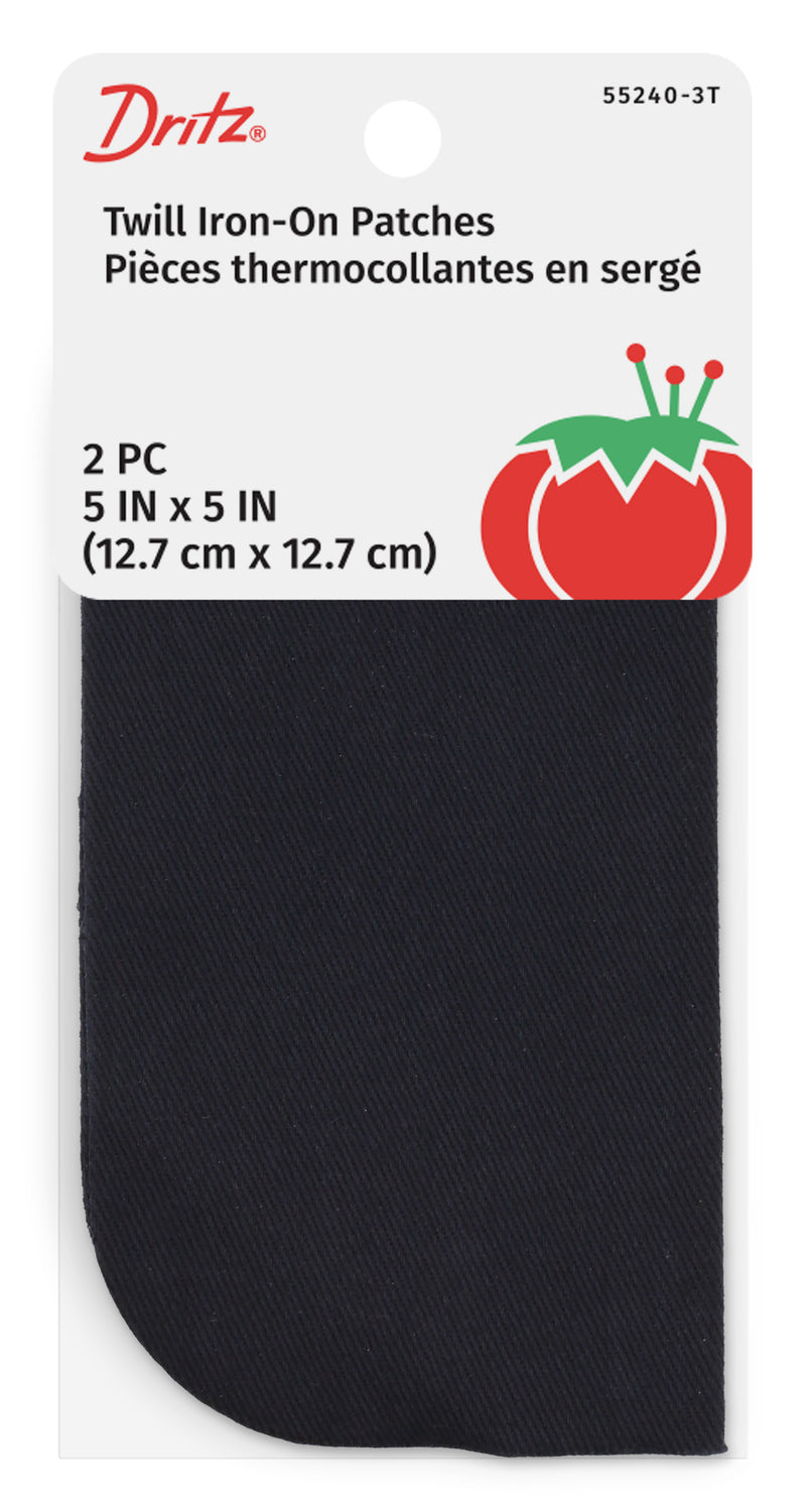 Chargez l'image dans la visionneuse de la galerie, 55240-3T|Dritz Twill Iron-On Patches, 5" x 5", 2 pc, Navy