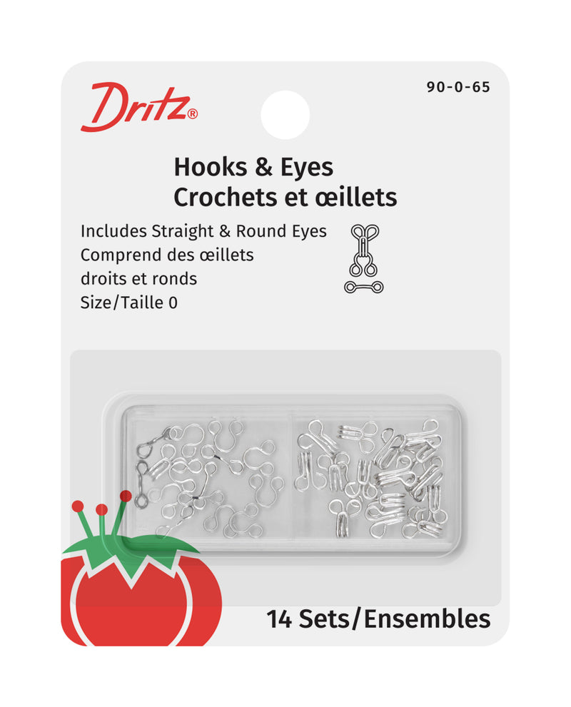 Chargez l'image dans la visionneuse de la galerie, 90-0-65|Dritz Hooks & Eyes, 14 pc, Nickel, Size 0