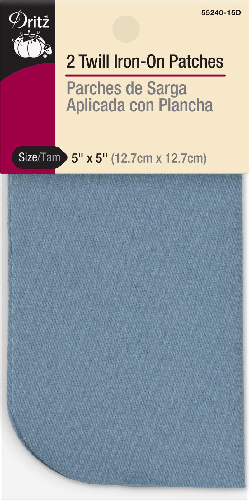 Chargez l'image dans la visionneuse de la galerie, 55240-15D|Dritz Twill Iron-On Patches, 5" x 5", 2 pc, Light Blue