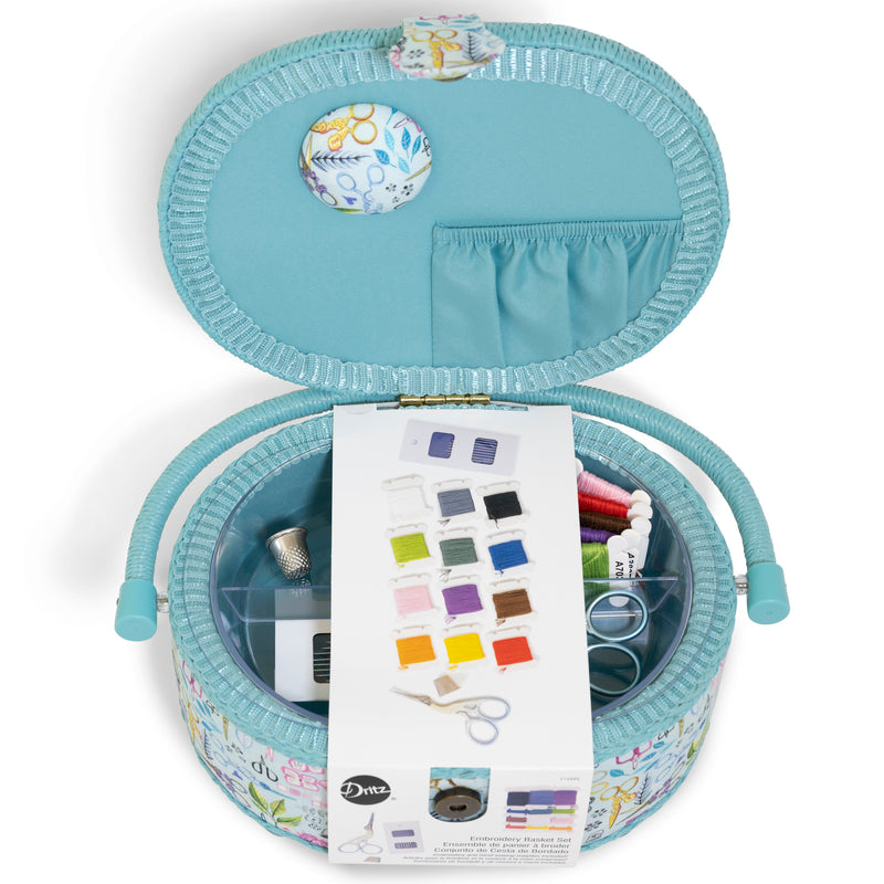 Chargez l'image dans la visionneuse de la galerie, Z10460|Dritz Sewing Basket Embroidery Set, Small