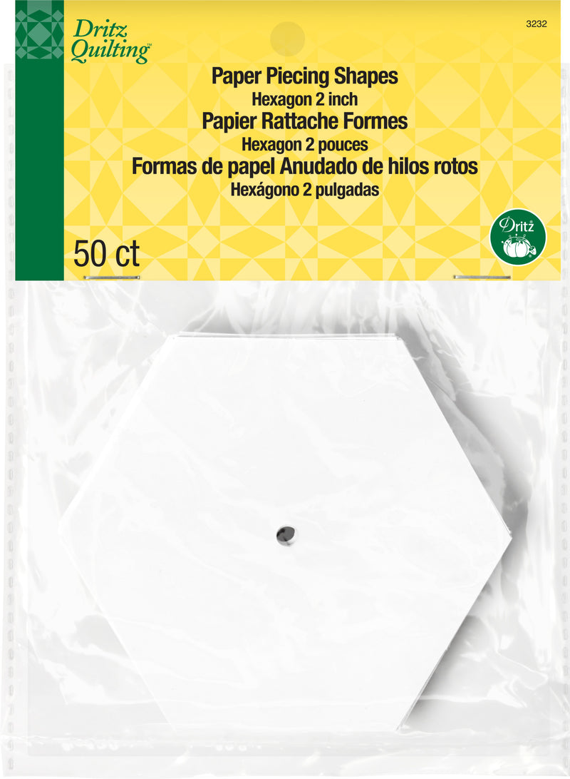 Chargez l'image dans la visionneuse de la galerie, 3232|Dritz 2" Hexagon Paper Piecing Shapes, 50 pc