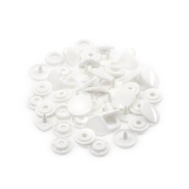 Chargez l'image dans la visionneuse de la galerie, 984-H-9|Dritz Plastic Color Heart Snaps, 12 Sets, White