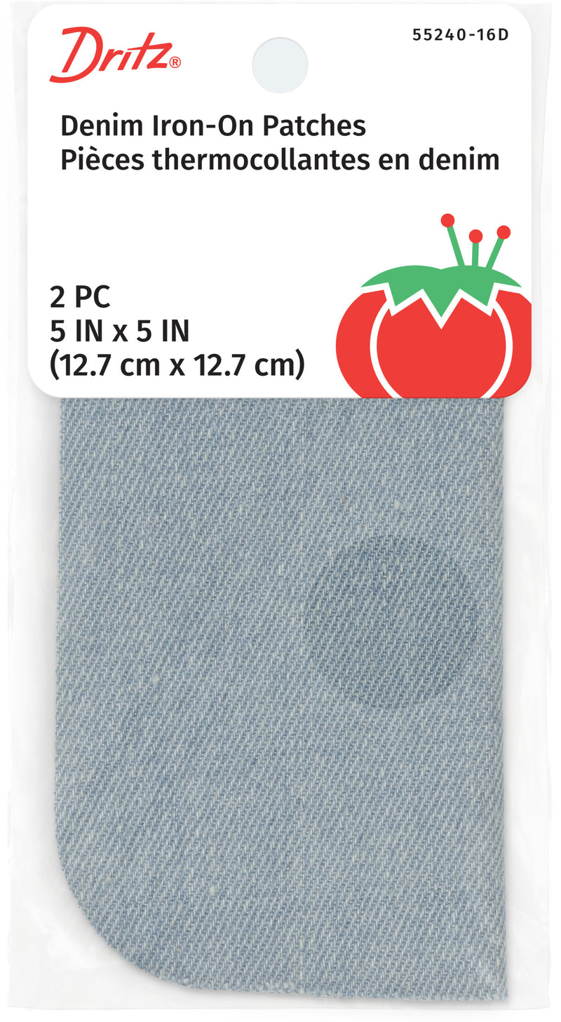 Chargez l'image dans la visionneuse de la galerie, 55240-16D|Dritz Denim Iron-On Patches, 5" x 5", 2 pc, Stonewashed