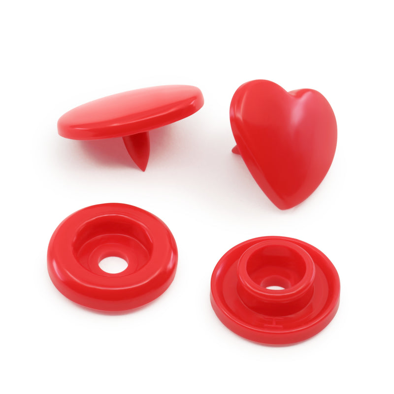 Chargez l'image dans la visionneuse de la galerie, 984-H-6|Dritz Plastic Color Heart Snaps, 12 Sets, Red