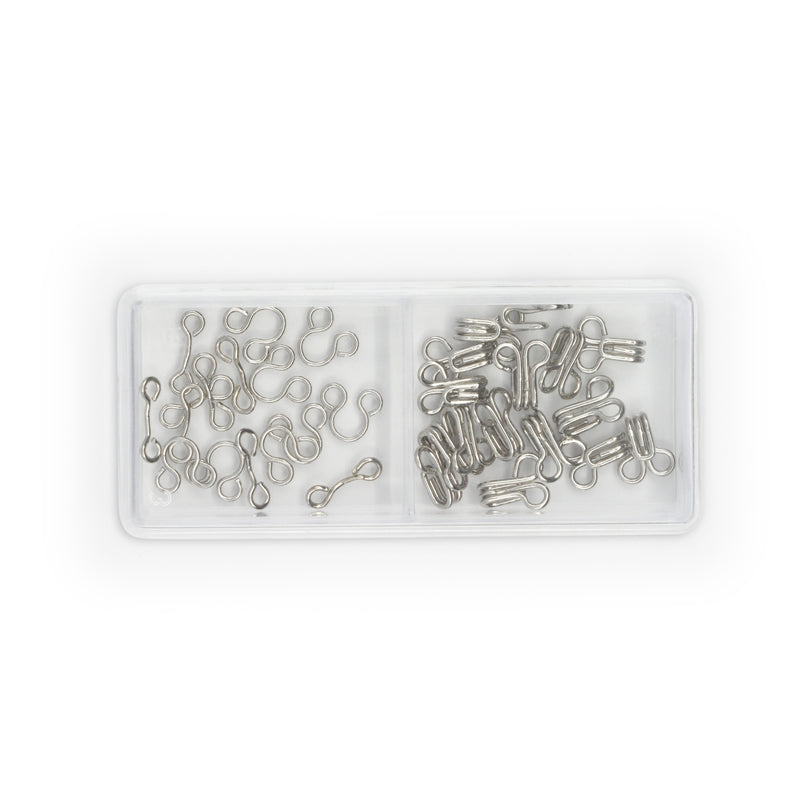 Chargez l'image dans la visionneuse de la galerie, 90-0-65|Dritz Hooks & Eyes, 14 pc, Nickel, Size 0