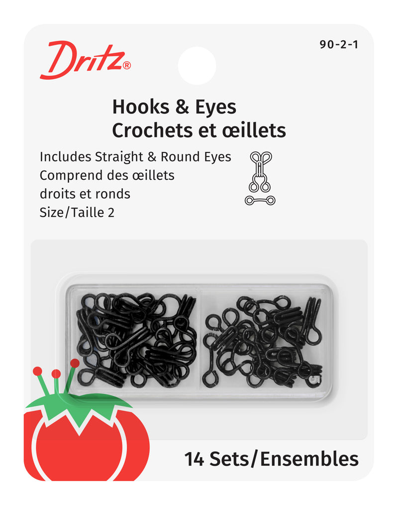 Chargez l'image dans la visionneuse de la galerie, 90-2-1|Dritz Hooks & Eyes, 14 pc, Black, Size 2