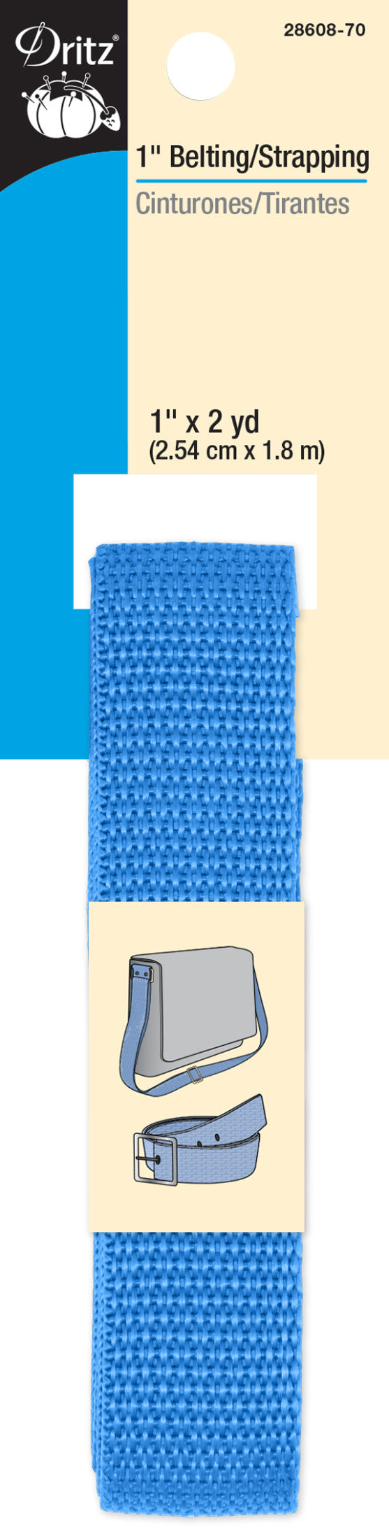 Chargez l'image dans la visionneuse de la galerie, 28608-70|Dritz 1" Polypro Belting & Strapping, Sky Blue, 2 yd