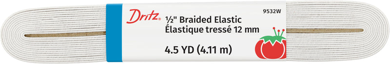 Chargez l'image dans la visionneuse de la galerie, 9532W|Dritz 1/2" White Braided Elastic, 4-1/2 yd