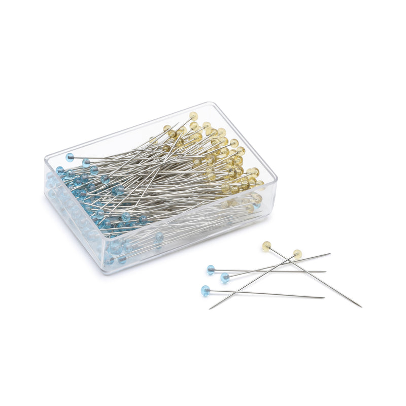 Chargez l'image dans la visionneuse de la galerie, 3417|Dritz Crystal Glass Head Pins, Blue & Yellow, 100 pc, 1-3/8"