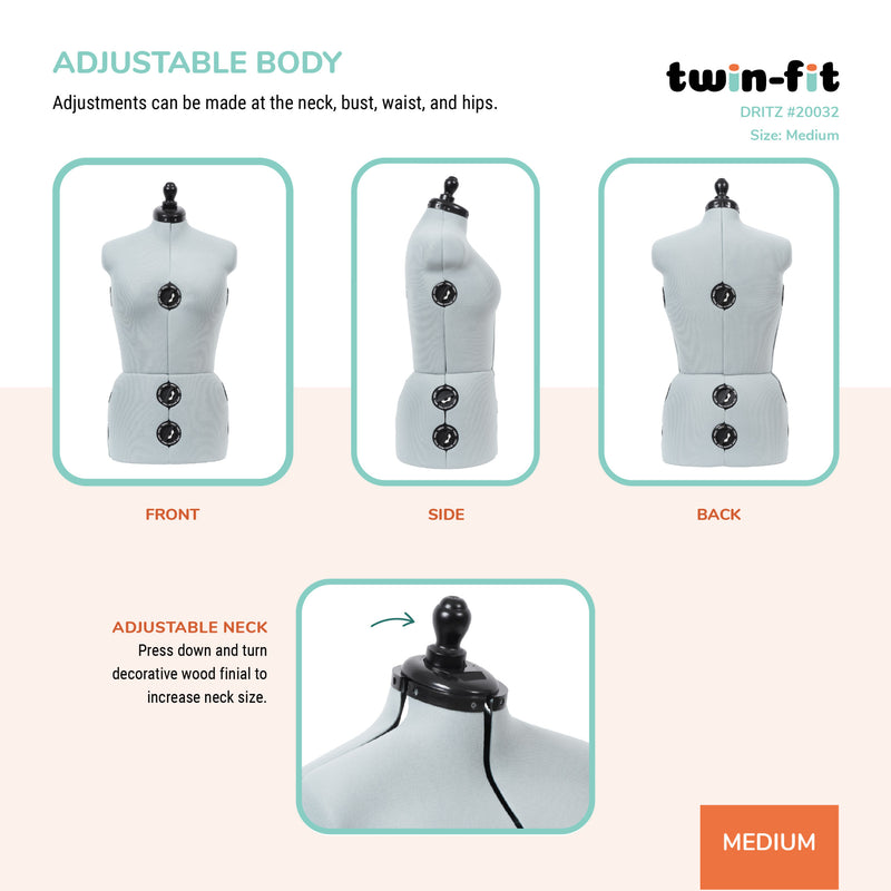 Chargez l'image dans la visionneuse de la galerie, 20032|Dritz Twin-Fit Adjustable Dress Form, Medium