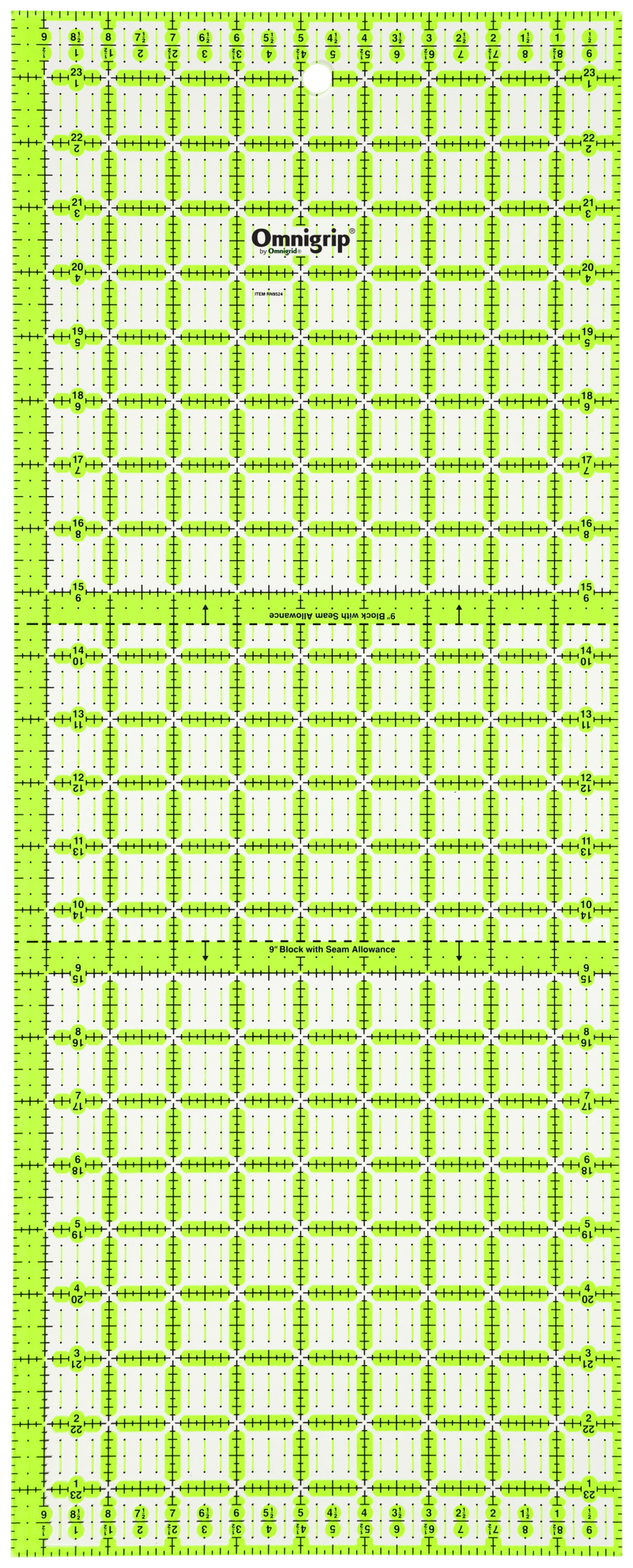 Chargez l'image dans la visionneuse de la galerie, RN9524|Omnigrid Omnigrip Neon Rectangle Ruler, 9-1/2" x 24"