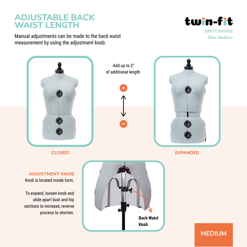 Chargez l'image dans la visionneuse de la galerie, 20032|Dritz Twin-Fit Adjustable Dress Form, Medium