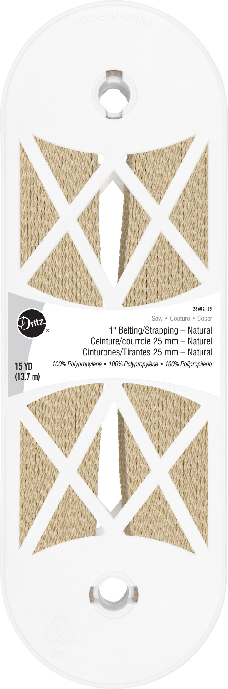 Cargue la imagen en el visor de la galería, 28602-25|Dritz 1" Polypro Belting & Strapping, Natural, 15 yd