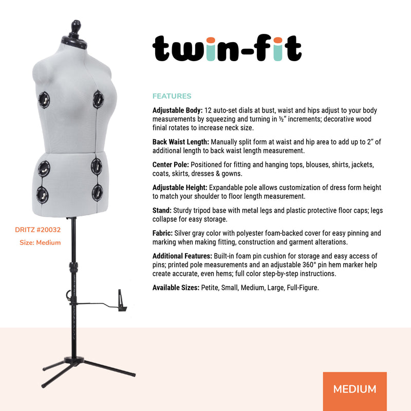 Chargez l'image dans la visionneuse de la galerie, 20032|Dritz Twin-Fit Adjustable Dress Form, Medium