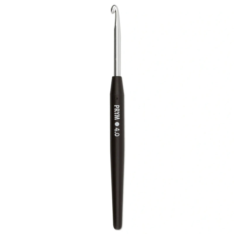 Chargez l'image dans la visionneuse de la galerie, 195176|Prym 6" Crochet Hook, Aluminum with Soft Grip, 4mm