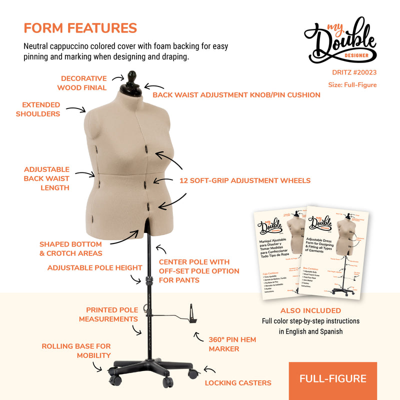 Chargez l'image dans la visionneuse de la galerie, 20023|Dritz My Double Designer Adjustable Dress Form, Full-Figure