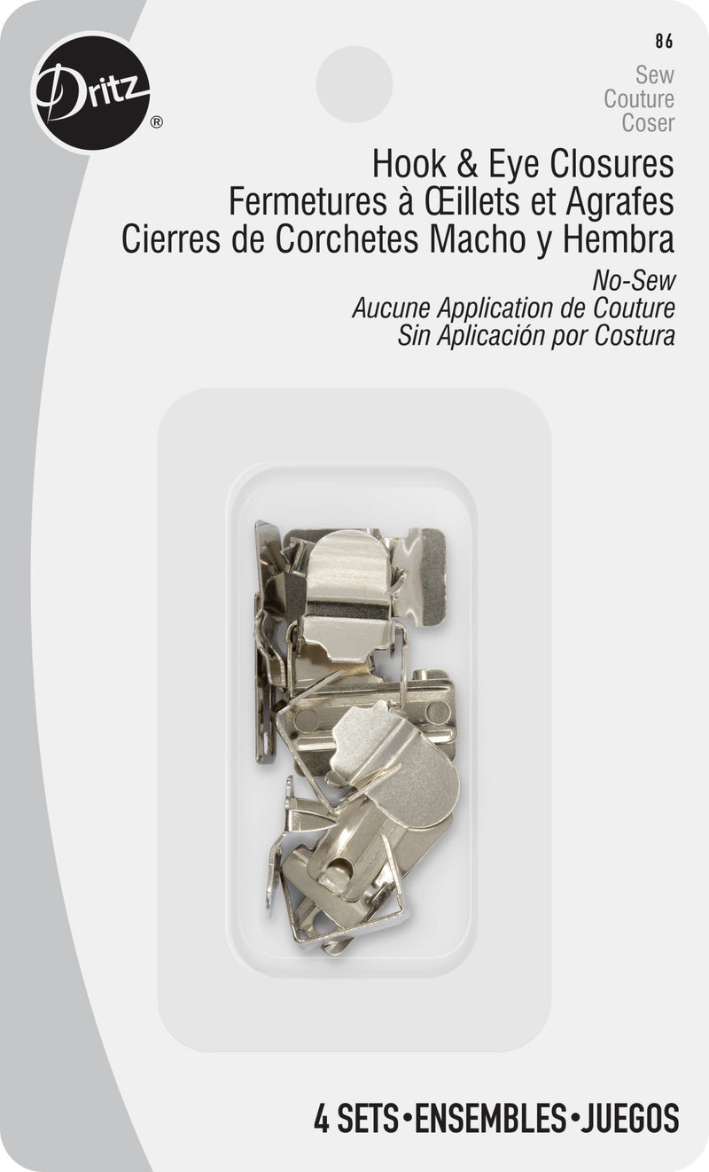 Chargez l'image dans la visionneuse de la galerie, 86|Dritz No-Sew Hook & Eye Closures, 4 Sets, Nickel