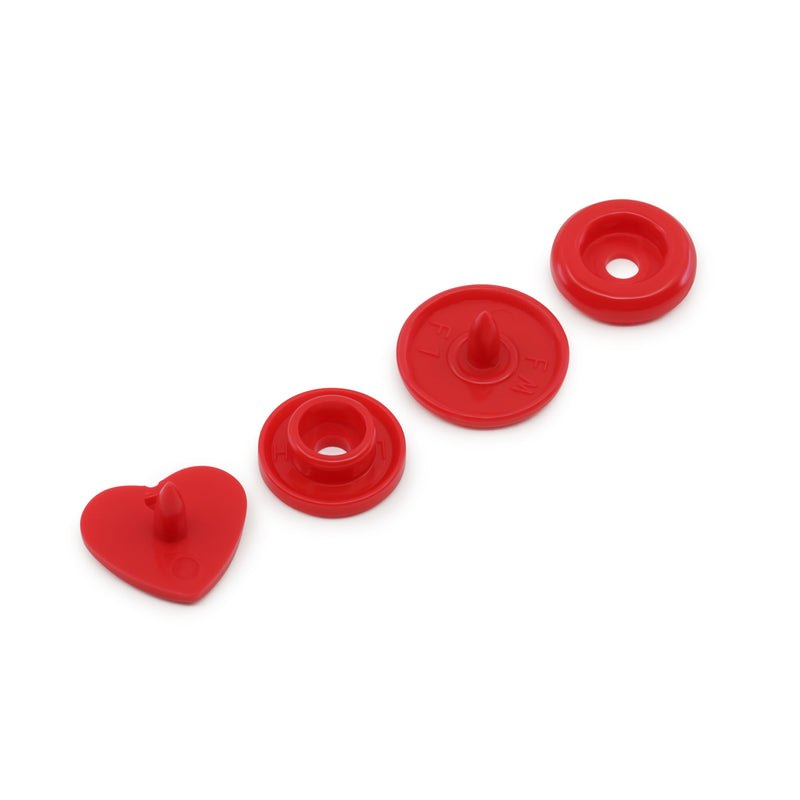 Chargez l'image dans la visionneuse de la galerie, 984-H-6|Dritz Plastic Color Heart Snaps, 12 Sets, Red
