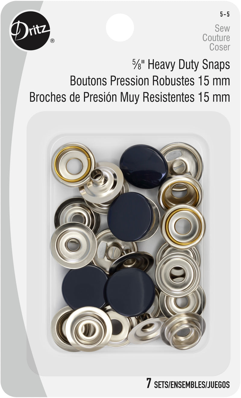Chargez l'image dans la visionneuse de la galerie, 5-5|Dritz 5/8" Heavy Duty Snaps, 7 Sets, Navy