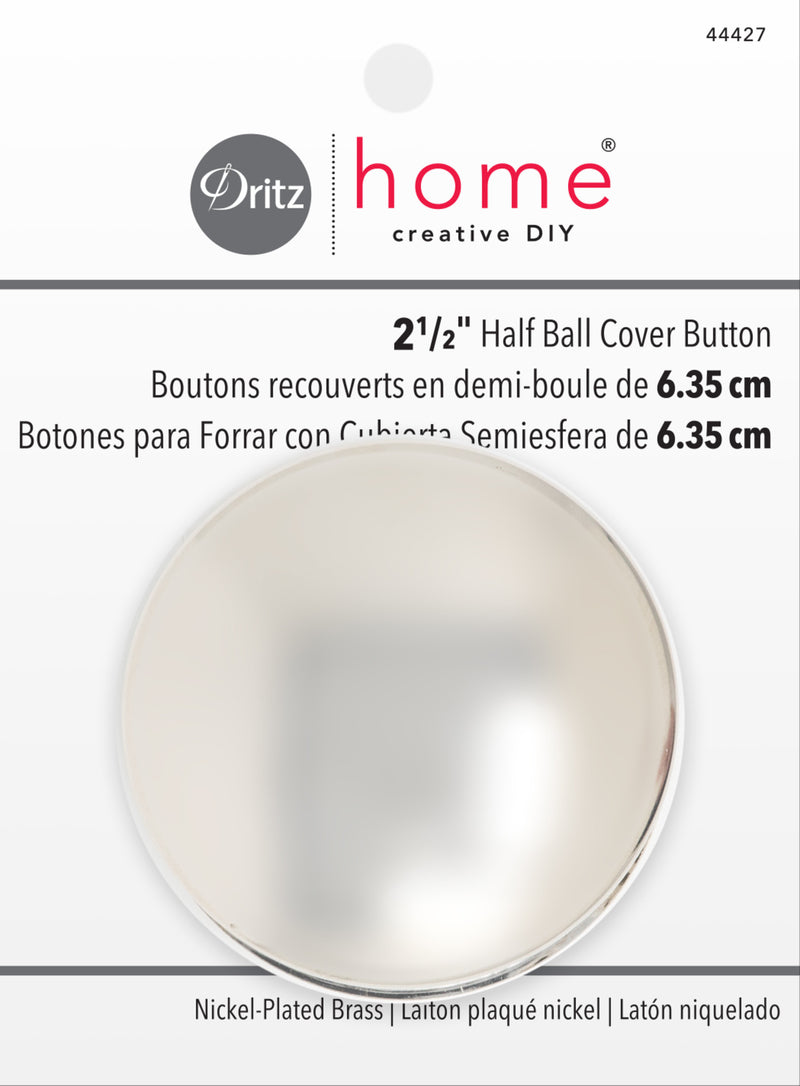 Chargez l'image dans la visionneuse de la galerie, 44427|Dritz 2-1/2" Half Ball Cover Button, Nickel