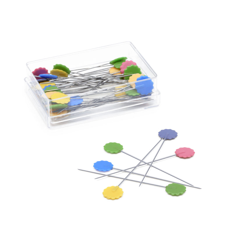 Chargez l'image dans la visionneuse de la galerie, 68|Dritz Flat Flower Head Pins, Assorted, 50 pc