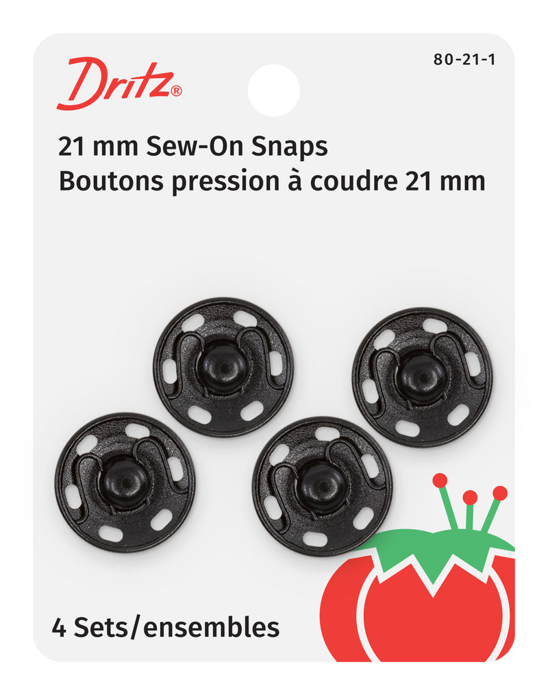 Chargez l'image dans la visionneuse de la galerie, 80-21-1|Dritz Sew-On Snaps, 4 Sets, Size 10, Black
