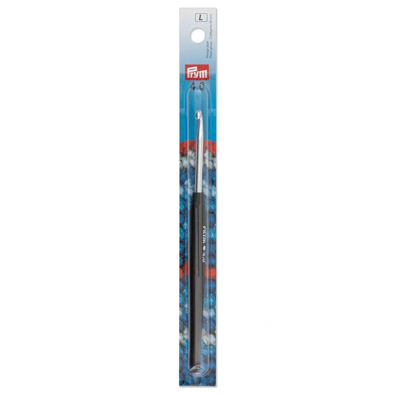 Chargez l'image dans la visionneuse de la galerie, 195176|Prym 6" Crochet Hook, Aluminum with Soft Grip, 4mm