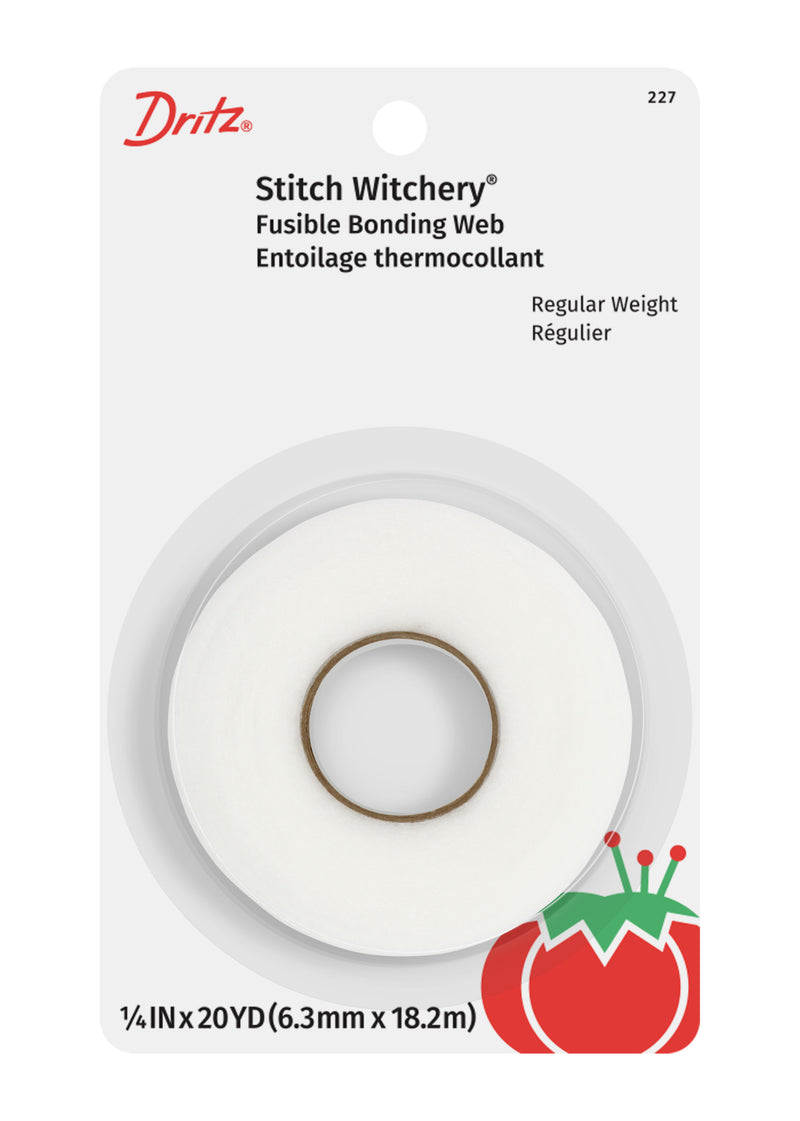 Chargez l'image dans la visionneuse de la galerie, 227|Dritz 1/4" Stitch Witchery Fusible Bonding Web, Regular Weight, White, 20 yd