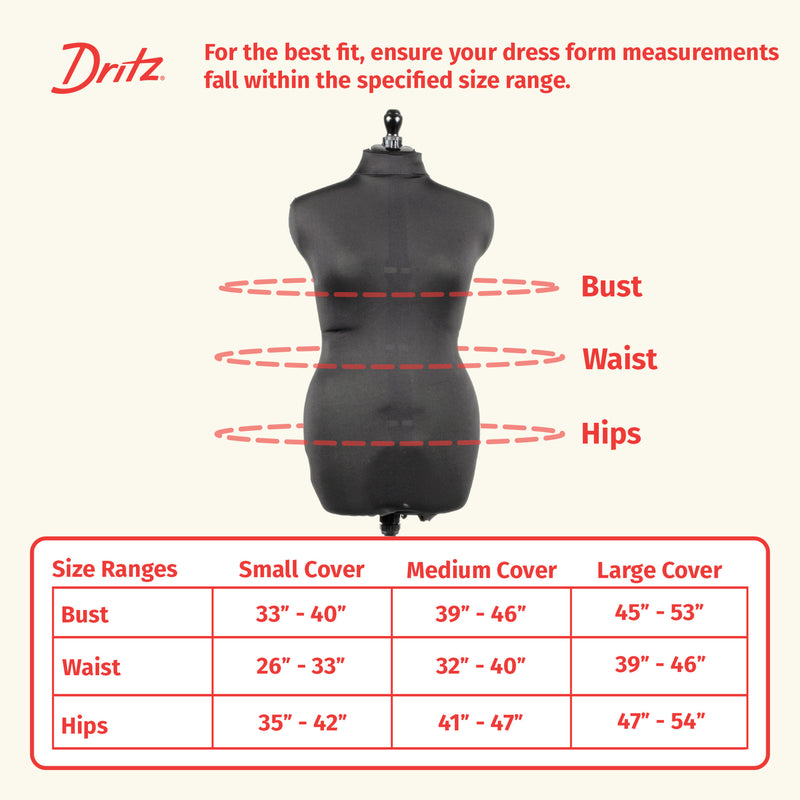 Chargez l'image dans la visionneuse de la galerie, 653159|Dritz Dress Form Fabric Cover, Black, 4-Way Stretch 100% Polyester, Small