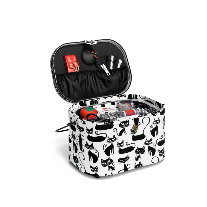 Chargez l'image dans la visionneuse de la galerie, 612029|Prym Oval Sewing Basket, Large, Black Cats