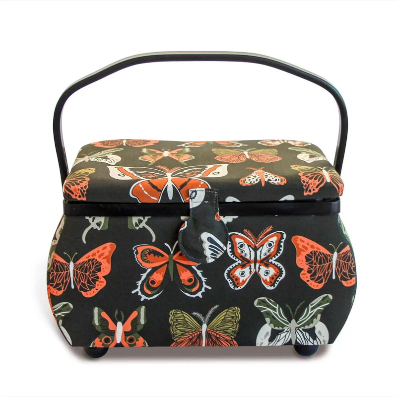 Chargez l'image dans la visionneuse de la galerie, 612065| Curved Sewig Basket, Large, Orange Butterfly