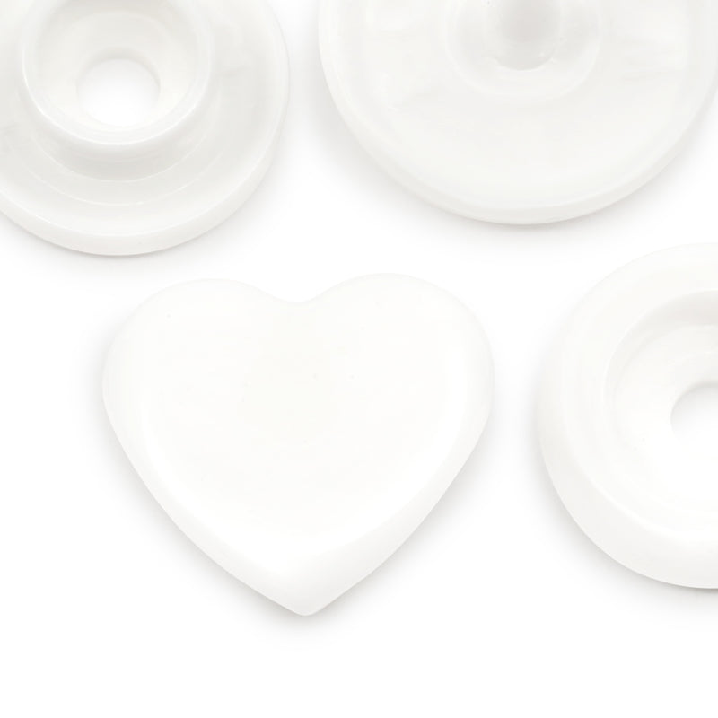 Chargez l'image dans la visionneuse de la galerie, 984-H-9|Dritz Plastic Color Heart Snaps, 12 Sets, White