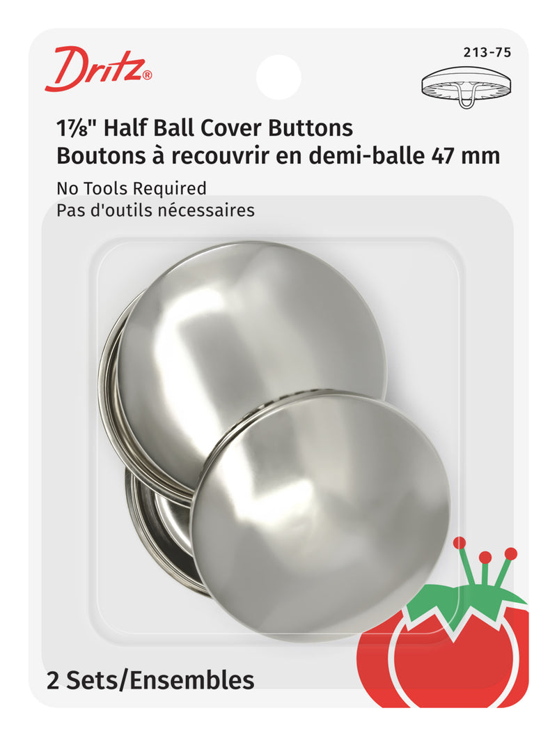 Chargez l'image dans la visionneuse de la galerie, 213-75|Dritz 1-7/8" Half Ball Cover Buttons, 2 pc, Nickel