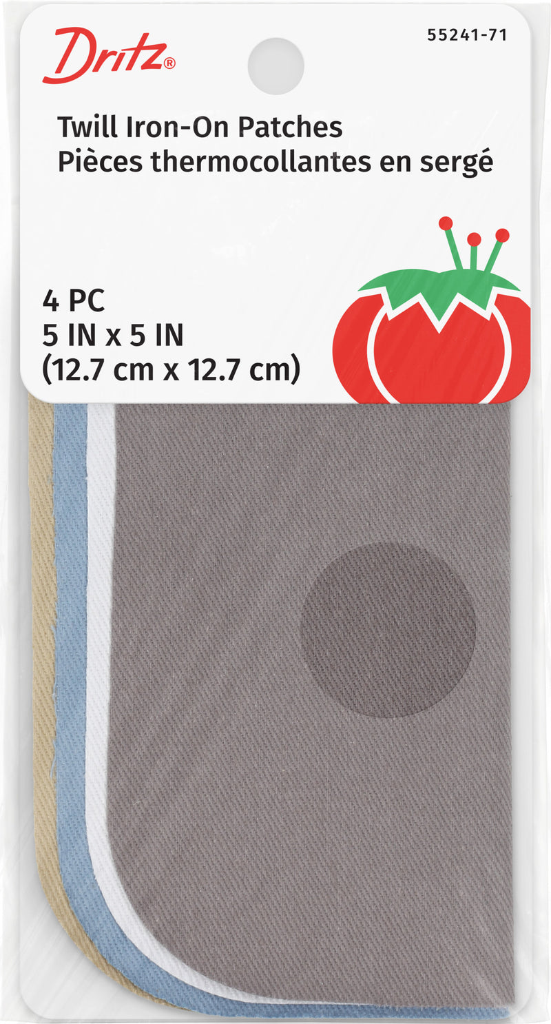Chargez l'image dans la visionneuse de la galerie, 55241-71|Dritz Twill Iron-On Patches, 5" x 5", 4 pc, Light Assorted