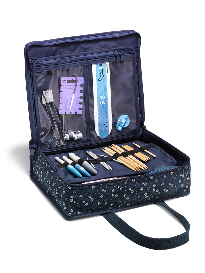 Chargez l'image dans la visionneuse de la galerie, 612642|Prym All-in-One Craft Organizer Bag, Navy Sakura Floral